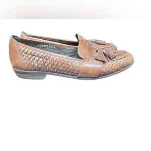 Vintage Bragano by Cole HAAN Italian Woven Tassel Loafers (11) Made in Italy 🇮🇹